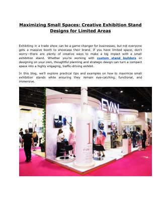 Maximizing Small Spaces_ Creative Exhibition Stand Designs for Limited Areas