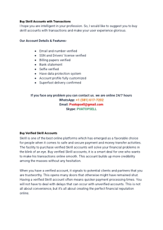 5 Best Site Buy Verified Skrill Accounts In This Year