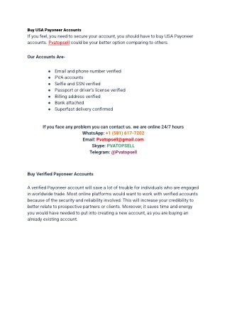 7 Best Website to Buy verified Payoneer accounts