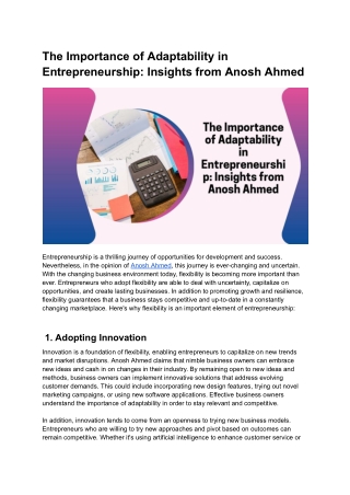 The Power of Adaptability: Entrepreneurial Lessons from Anosh Ahmed