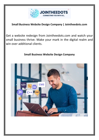 Small Business Website Design Company  Jointheedots.com
