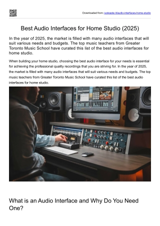 Best Audio Interfaces for Home Studio (2025)