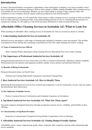 Affordable Office Cleaning Services in Scottsdale AZ: What to Look For