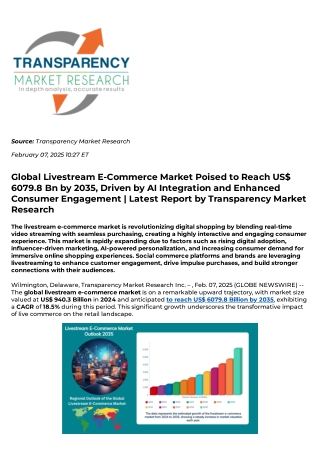Global Livestream E-Commerce Market Outlook 2035
