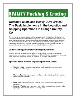 Custom Pallets and Heavy April pdf