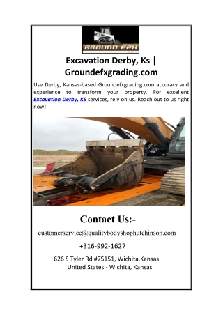 Excavation Derby, Ks Groundefxgrading.com