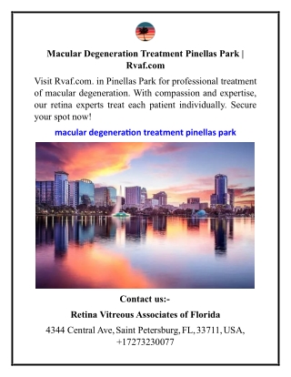 Macular Degeneration Treatment Pinellas Park Rvaf.com