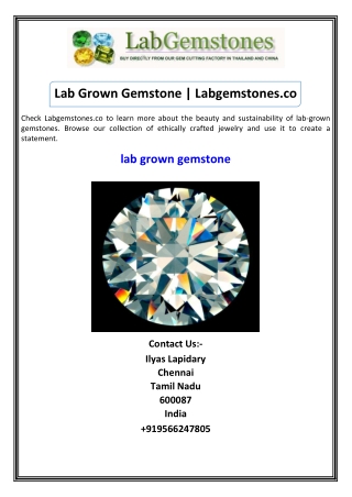 Lab Grown Gemstone  Labgemstones.co