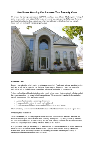 How House Washing Can Increase Your Property Value