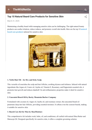 Top 10 Natural Beard Care Products for Sensitive Skin