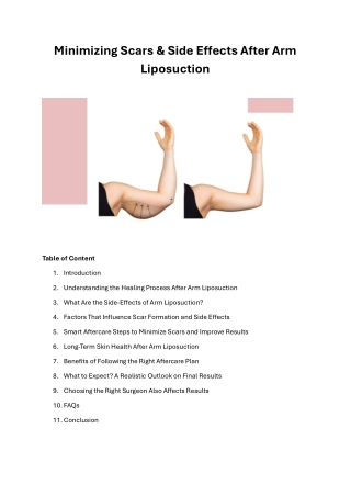 Minimizing Scars & Side Effects After Arm Liposuction
