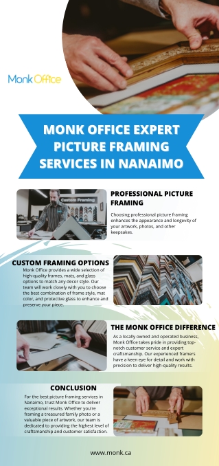 Monk Office Expert Picture Framing Services in Nanaimo