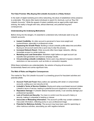 Buying Old LinkedIn Accounts