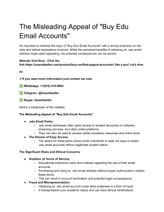 The Misleading Appeal of _Buy Edu Email Accounts_