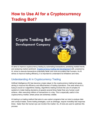 How to use AI for cryptocurrency trading