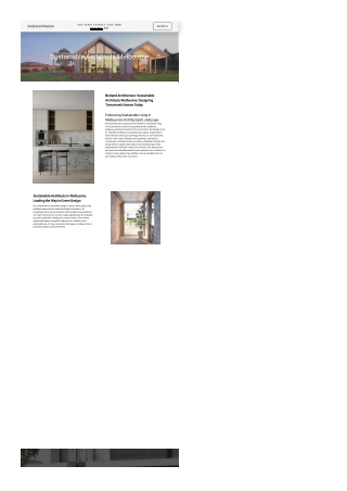 Sustainable Architects Melbourne