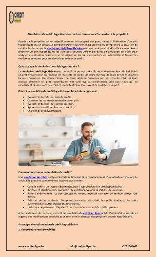 Simulation de crédit hypothécaire : votre chemin vers l'accession à la propriété