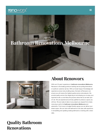 Bathroom Renovations Melbourne