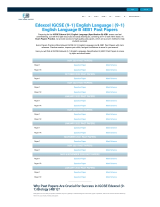 Edexcel IGCSE (9-1) English Past Papers | Edexcel IGCSE (9-1) English Revision