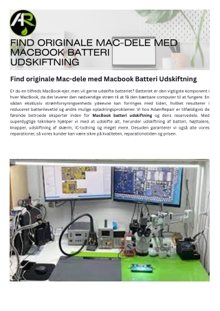 MacBook batteri udskiftning