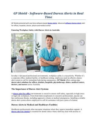 GP Shield - Software-Based Duress Alerts in Real Time