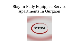 Stay In Fully Equipped Service Apartments In Gurgaon