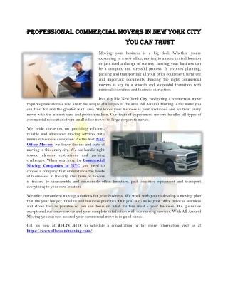 Professional Commercial Movers in New York City You Can Trust (1)