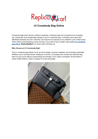 LV Crossbody Bag Online – Shop Smart with ReplicaBagKart