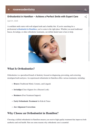 Orthodontist in Hamilton – Achieve a Perfect Smile with Expert Care