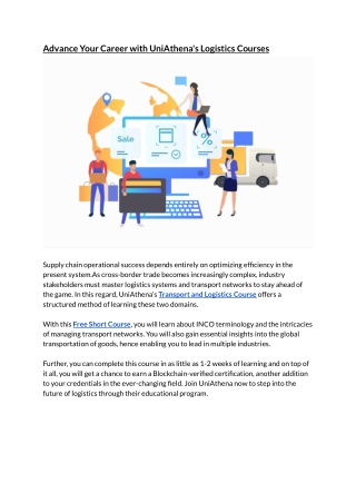 Advance Your Career with UniAthena's Logistics Courses