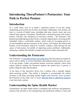 Introducing TheraPosture's Posturator_ Your Path to Perfect Posture