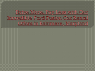 Drive More, Pay Less with Unbeatable Car Rental Deals in Essex, MD