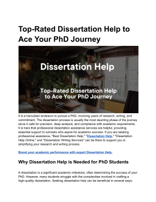 Top-Rated Dissertation Help to Ace Your PhD Journey