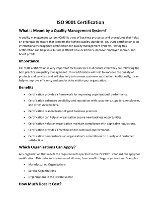 iso 9001 certification in bangalore