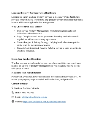 Landlord Property Services