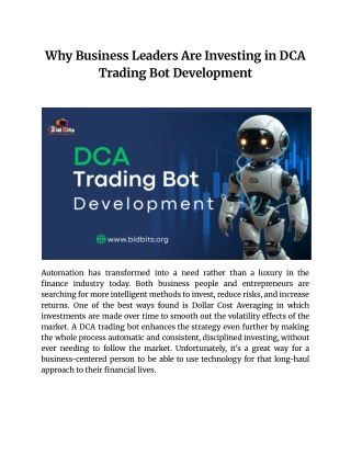 Why Business Leaders Are Investing in DCA Trading Bot Development