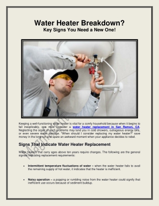 Water Heater Breakdown?  Key Signs You Need a New One!