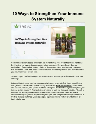10 Ways to Strengthen Your Immune System Naturally