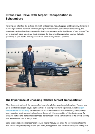 Stress-Free Travel with Airport Transportation in Schaumburg