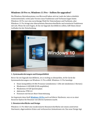 Windows 10 Pro vs. Windows 11 Pro – Sollten Sie upgraden?