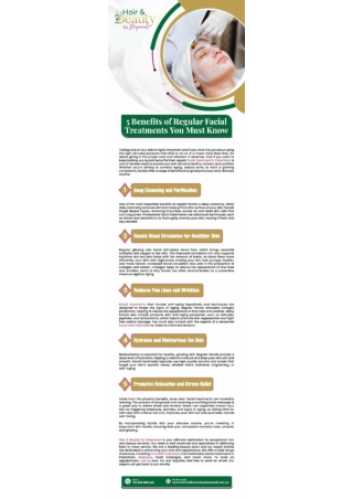 5 Benefits of Regular Facial Treatments You Must Know