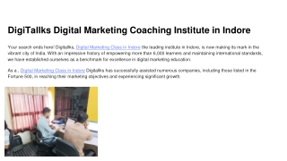 DigiTallks Digital Marketing Coaching Institute in Indore (2)