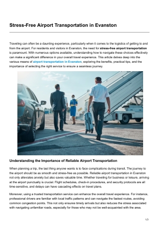 Stress-Free Airport Transportation in Evanston