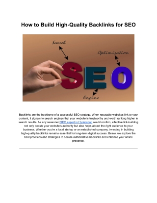 How to Build High-Quality Backlinks: A Complete SEO PDF Guide