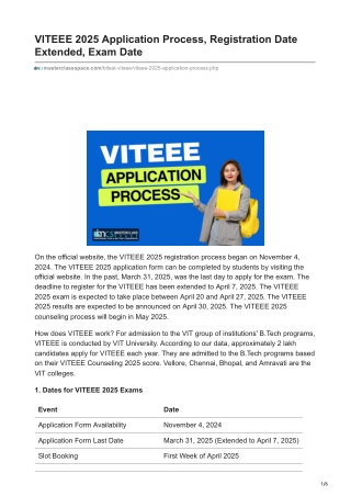 VITEEE 2025 Application Process