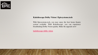 Kaleidescape Dolby Vision  Epicsystems.tech