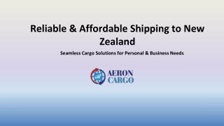 Reliable & Affordable Shipping to New Zealand