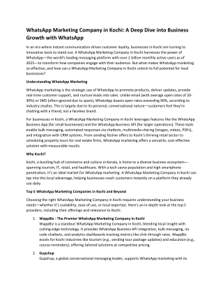 WhatsApp Marketing Company in Kochi