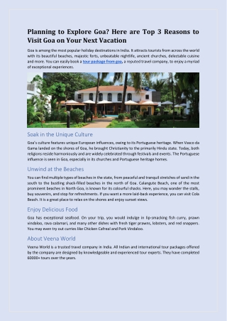 Planning to Explore Goa_ Here are Top 3 Reasons to Visit Goa on Your Next Vacation