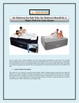 Air Mattress for Sale Why Air Mattress Should Be A Major Pick For Your House